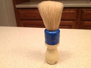 Vintage Friseur Rasierpinsel Herren Beau Brummel blau und creme Tierhaar - Bild 1 von 12
