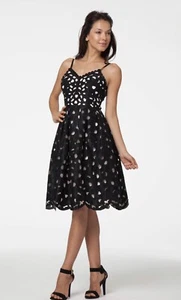 NEW SIZE 10 BLACK MIX TAMMI DRESS BY CHI CHI LONDON MIDI LENGTH - Picture 1 of 6