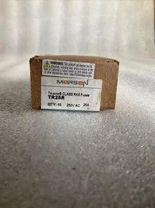 NEW BOX OF 10 MERSEN TR25R TRI-ONIC CLASS RKF5 FUSES 250VAC - Picture 1 of 6