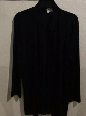 Together Women's Black Long Open Sweater Jacket Long sleeve Size medium - Image 1 of 4