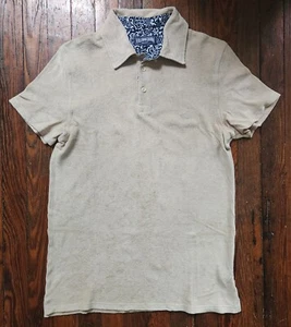Authentic Vilebrequin Saint Tropez Mens Velour Terry Cloth Polo Shirt Beige XL - Picture 1 of 6