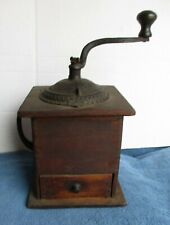 Vintage Wooden Coffee Grinder Imperial Mill  Cast Iron