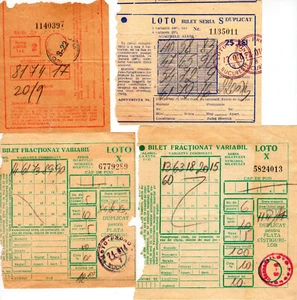 Romania, 1970's, Lot of 4 Vintage Lottery Tickets - Loto-Prono - Picture 1 of 1
