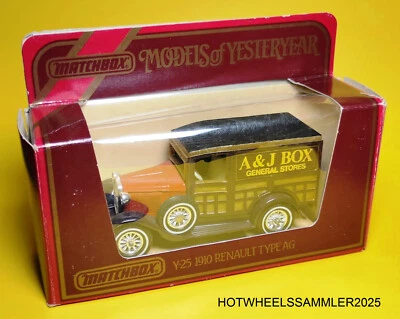 MATCHBOX MODELS OF YESTERYEAR "1910 RENAULT TYPE AG A&J BOX" MIT OVP - Bild 1 von 2