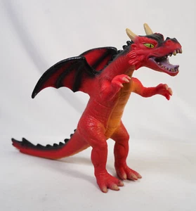 TOYS R US Red Black Winged Dragon GREEN EYES Fantasy RUBBER TOY Tolkien Sci Fi - Bild 1 von 8