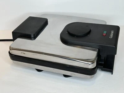 Cuisinart Belgian Waffle Maker Stainless Steel Model WMB-4 4 Slice Adjustable - Image 1 of 4