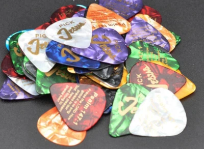 PICK JESUS Celluloid Guitar Worship Psalm 149 Psalm 147 Romans 10 Mix Colors - Image 1 of 4