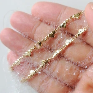 Sandalias Descalzas Pulsera al Tobillo Oro 18K Acero Inoxidable Tobillo Corazón Brillante - Imagen 1 de 10