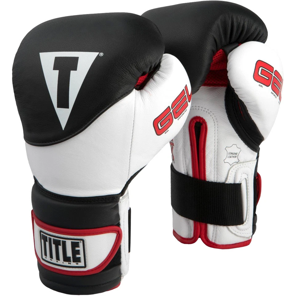 Guantes de entrenamiento Title Boxing Gel Suspense - negros/blancos Foto 1 de 1