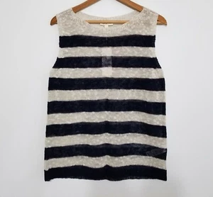 NWT Eileen Fisher Petite Bateau Neck Organic Linen Cotton Striped Top Sz PM $168 - Picture 1 of 7