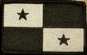 Parche de bandera de Panamá con sujetador de marca VELCRO® emblema negro táctico moral - Imagen 1 de 1
