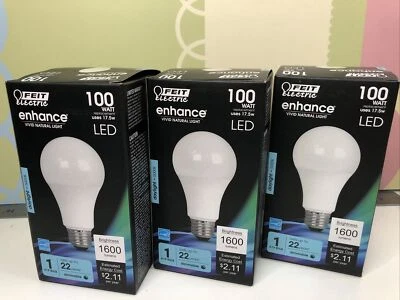 FEIT Electric Enhance 100W LED dimmable bulb A19, M100DM/950CA(N) SET of THREE 3 - Image 1 of 4