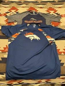 Lot of 2 Denver Broncos Size Medium NFL Team Apparel Shirts TX 3 Cool - Picture 1 of 8