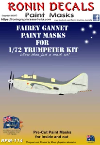 1/72 Ronin Decals Fairey Gannet Paint Masks for Trumpeter Kit - Picture 1 of 2