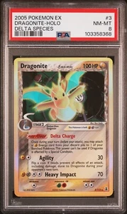 PSA 8 2005 POKEMON EX DELTA SPECIES 3 DRAGONITE-HOLO - Picture 1 of 2
