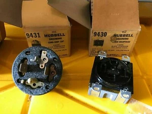 NEW Hubbell 4-Wire 30A Grounding Cord Grip Cap Plug 9431 & Flush Receptacle 9430 - Picture 1 of 11