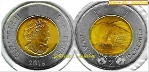 CANADA 2019 CANADIAN POLAR BEAR QUEEN ELIZABETH II TOONIE 2 $ DOLLAR COIN - Bild 1 von 2