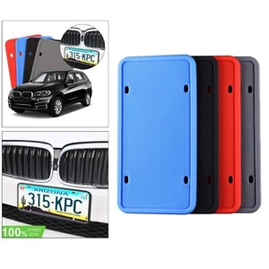2 Pack Silicone License Plate Frame Covers Rubber License Plate Bracket Holder - Picture 1 of 11