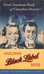 Carling's Black Label Bier American Lager Von Kanadische Descent 1942 Postkarte - Picture 1 of 1