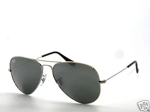Ray Ban Sunglasses 3025 W3277 58 Silver Crystal Gray Mirror Aviators - Picture 1 of 5