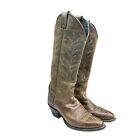 Justin Vintage Brown Western Cowboy Pointed Toe Boots Embroidered Women's 7B