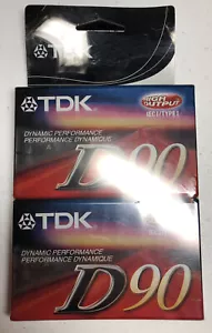 Nuevas cintas de casete de rendimiento dinámico TDK D90 - Paquete de 2 - Alto rendimiento IECI/Tipo 1 - Imagen 1 de 7