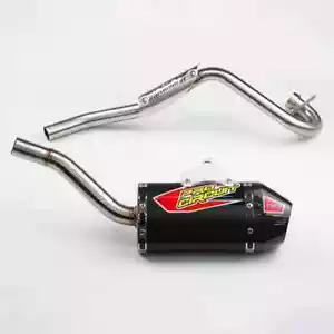 BLACK EXHAUST FULL SYSTEM STAINLESS PIPE CARBON FIT FOR HONDA CRF110 CRF110F - Picture 1 of 11