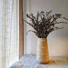 White Tall Floor Vase, 12" Ceramic Large Vase, Decorative Flower Vases 