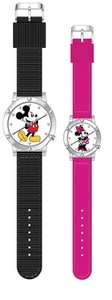 Juego de 2 Reloj Disney MK1516 Mickey and Minnie His and Hers Negro Fushia - EN CAJA - Imagen 1 de 1