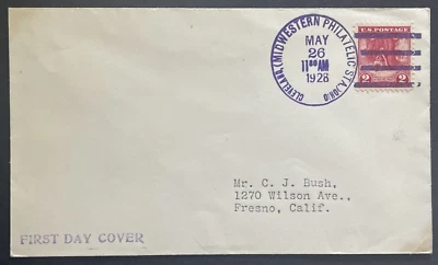 US 1928 FDC Sc#645  Cleveland OH Washington Valley Forge Midwestern Philatelic - Image 1 of 2
