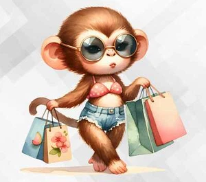 Summer Monkey Easter Wall vinyl sticker decal ol211 - Picture 1 of 4