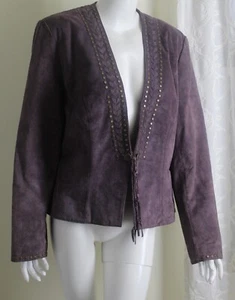 Como Es Double D Ranch Talla L Grisáceo ante Morado Ojales Chaqueta Americana - Imagen 1 de 13