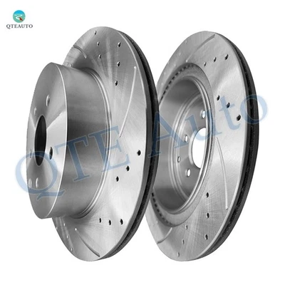 308mm Rear Drilled Slotted Brake Disc Rotors For 2020-2022 Infiniti QX80 - Image 1 of 4