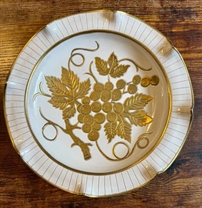 HTF Original Creation by KB Italy Gold Handpainted 10.5” Plate Dish Grapes Fruit - Picture 1 of 6