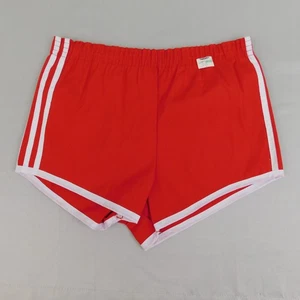 Vintage Deadstock Large Red Elastic Waist Gym Shorts 70s 80s Retro Beach #5002 - Picture 1 of 6