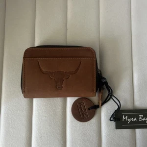Myra Bag Wallet Women’s Leather Zipper - Western - Picture 1 of 3