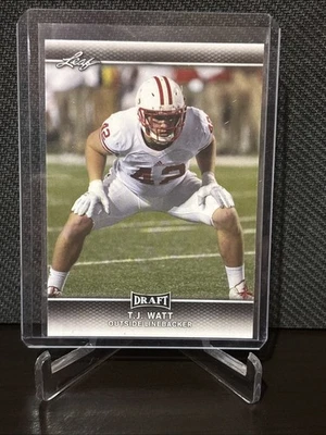 2017 Leaf Draft TJ Watt #62 ROOKIE RC Wisconsin Badgers Pittsburgh Steelers - Image 1 of 2