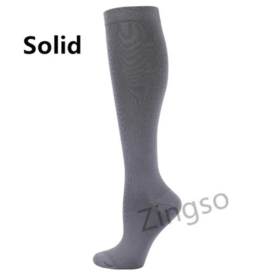 Men Women Compression Nylon 20–30mmHg Knee High Running Travel Sports Socks - Image 1 of 4