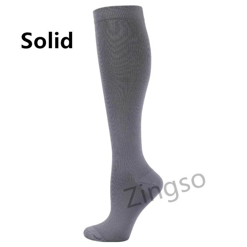 Men Women Compression Nylon 20–30mmHg Knee High Running Travel Sports Socks - Image 1 of 4