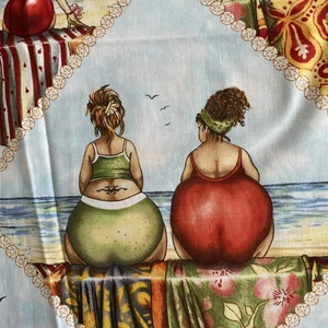 Fruit Ladies Mary Stewart for Elizabeth's Studio Cotton OOP Fabric HALF YARD - Picture 1 of 9