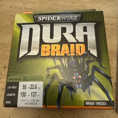 Línea de pesca trenzada Spiderwire DuraBraid ~ Prueba de 50 libras ~ Longitud 150 yardas ~ Verde musgo Foto 1 de 2