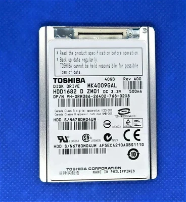 Disco duro interno Toshiba 40 GB 4200 rpm 1,8" (MK4009GAL) Foto 1 de 4