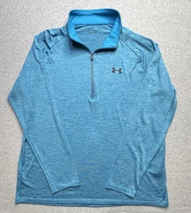 Under Armour Sweater Adult Extra Large Blue Quarter Zip Pullover Performance Men - Picture 1 of 11