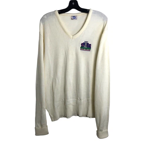 Dibo XL 1986 Vancouver Coupe Grey Cup Cream Coloured V-Neck Sweater Cover