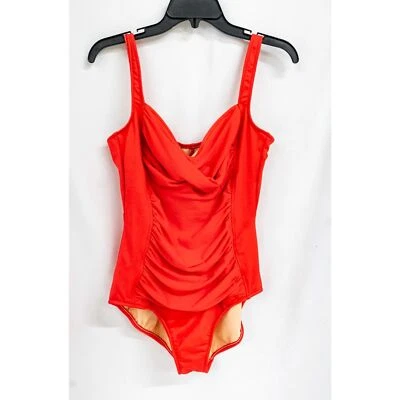 Miraclesuit Sweetheart Ruched Flattering Red One Piece Swimsuit Bathing Suit 16 - Изображение 1 из 4