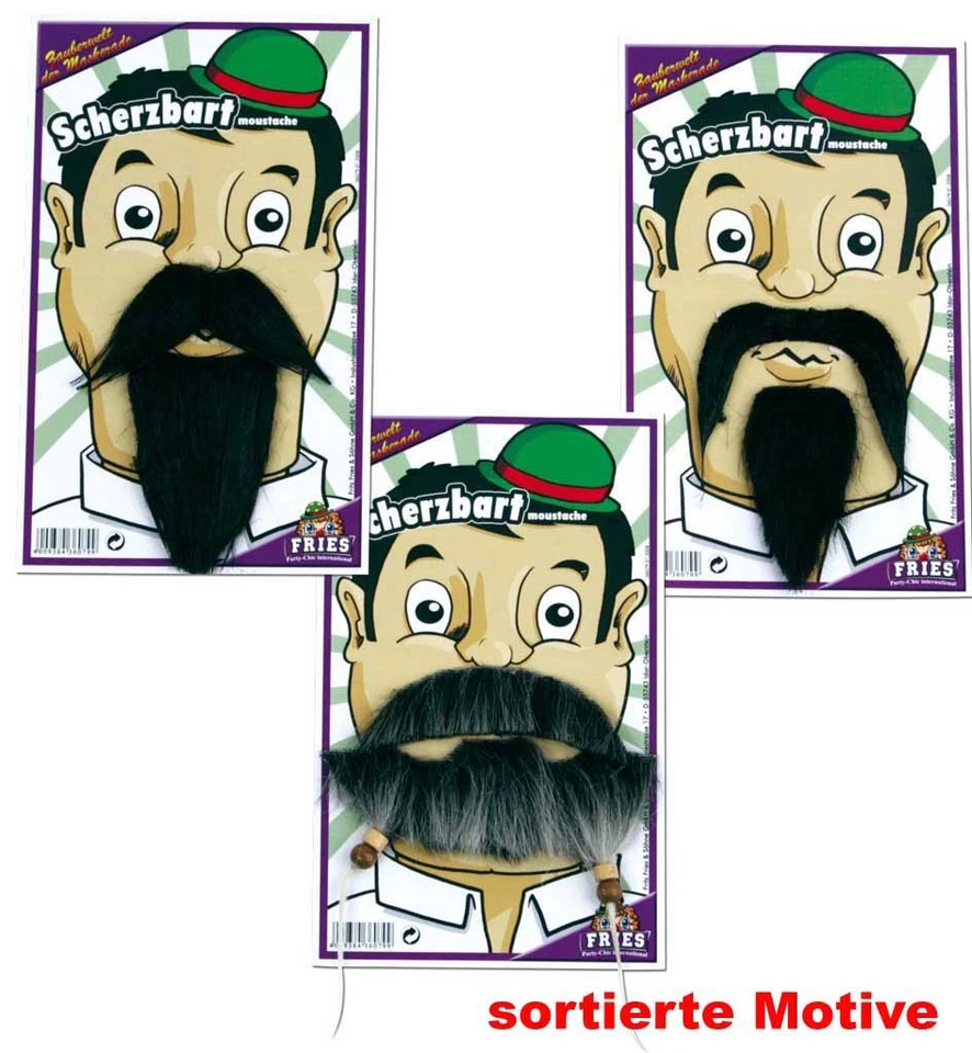 2-tlg. Bart-Set Schnurrbart Kinnbart Gag Foto-Gadgets Karneval sort. 123607913 - Bild 1 von 1