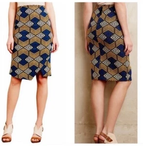 Maeve Antrhopologie Kanara Blue Yellow Pencil Skirt 2P - Picture 1 of 4