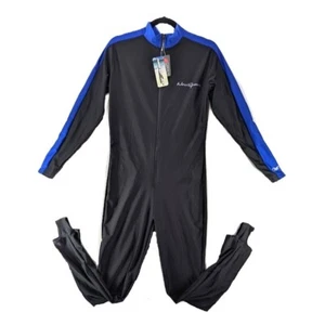 NeoSport Wetsuit Mens Sz XL Full Body Front Zip UPF50+ UV Shield Black Blue NEW - Picture 1 of 9