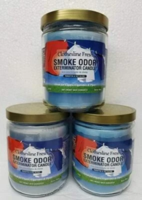 Smoke Odor Exterminator 13oz Jar Candles (Clothesline Fresh, 3) Set of Three ... - Image 1 of 2