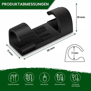 Kabelhalter Kabelklemme Kabelführung Kabelschelle Befestigungsclips Organizer - Bild 1 von 8